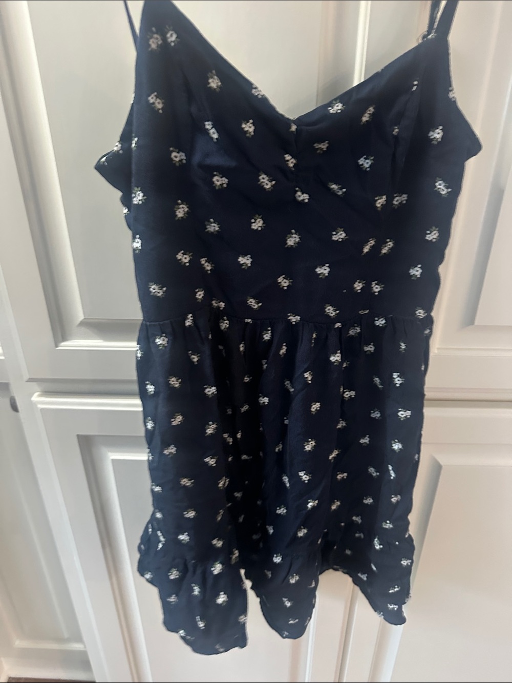 Hollister Navy Floral Spaghetti-Strap Mini Dress size small